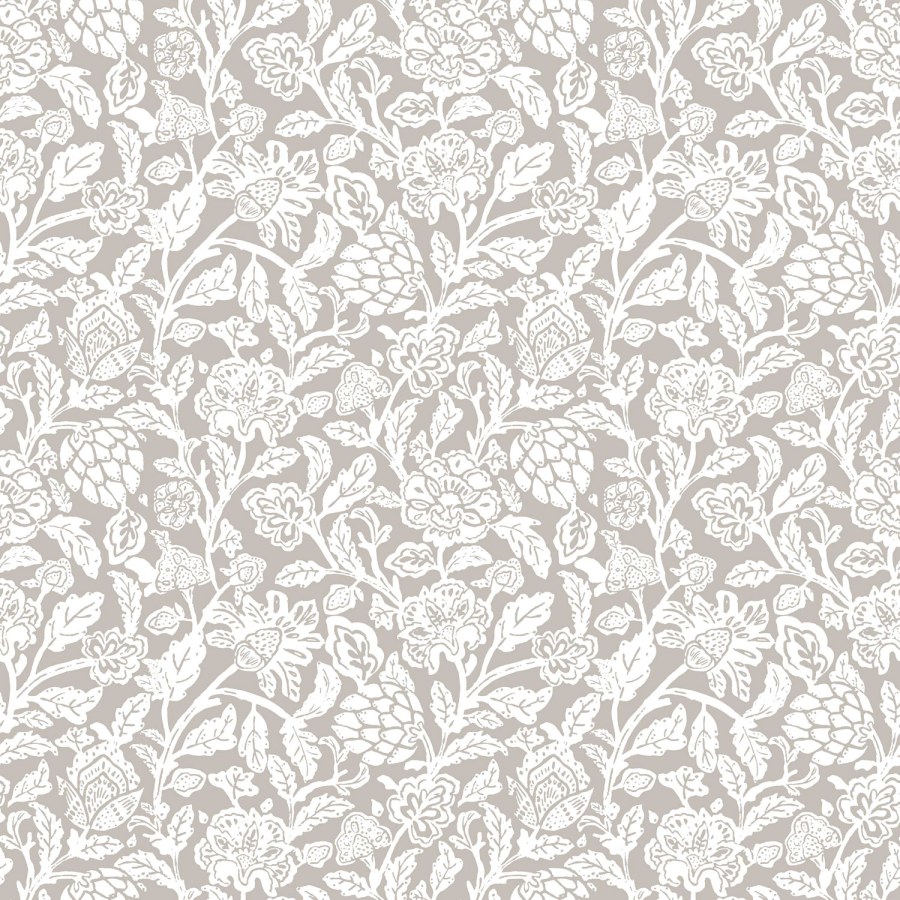 Šedá vliesová květinová tapeta na zeď, 12349, Fiori Country, Parato - Vliesové tapety