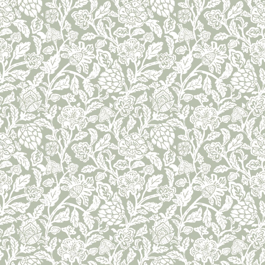 Zelená vliesová květinová tapeta na zeď, 12345, Fiori Country, Parato - Vliesové tapety