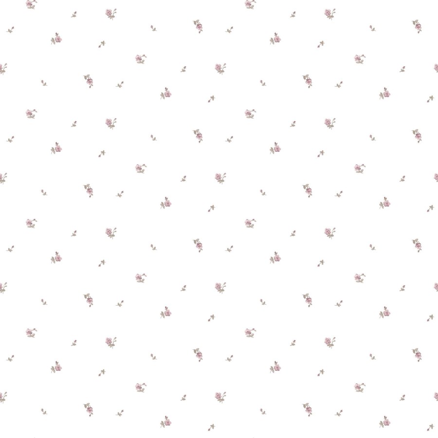 Bílá vliesová květinová tapeta na zeď, 12341, Fiori Country, Parato - Vliesové tapety