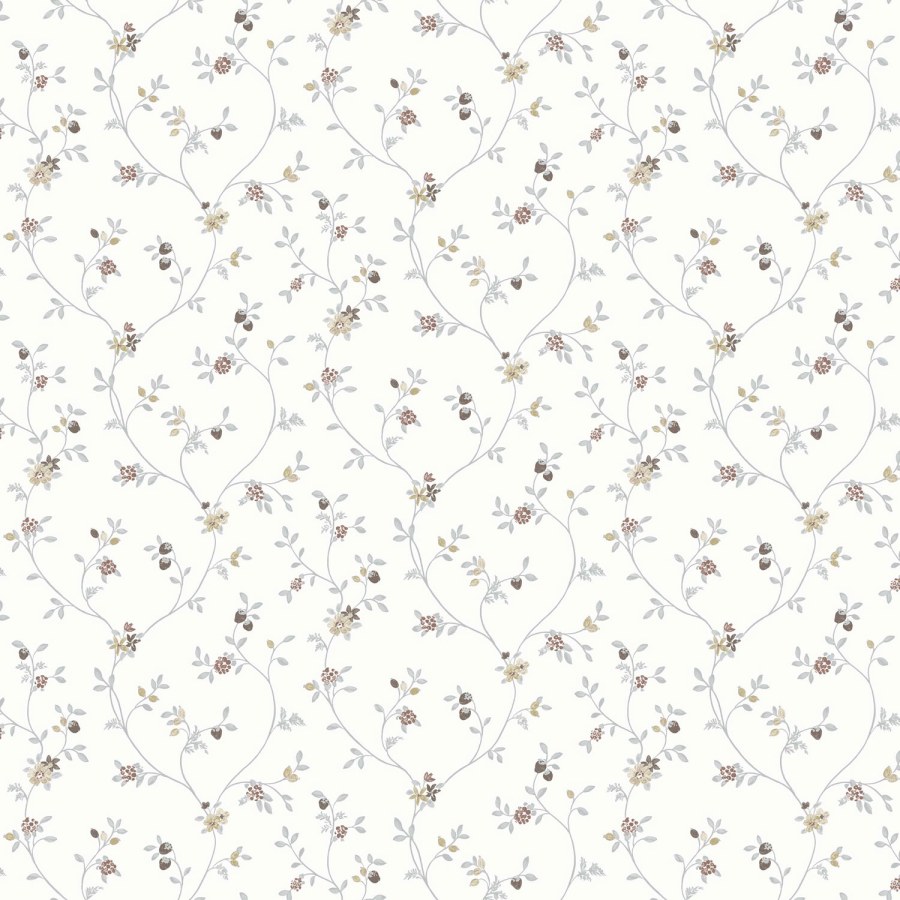 Bílá vliesová květinová tapeta na zeď, 12331, Fiori Country, Parato - Vliesové tapety