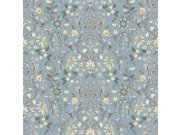 Modrá vliesová tapeta na zeď s květinovým ornamentálním vzorem, 12326, Fiori Country, Parato