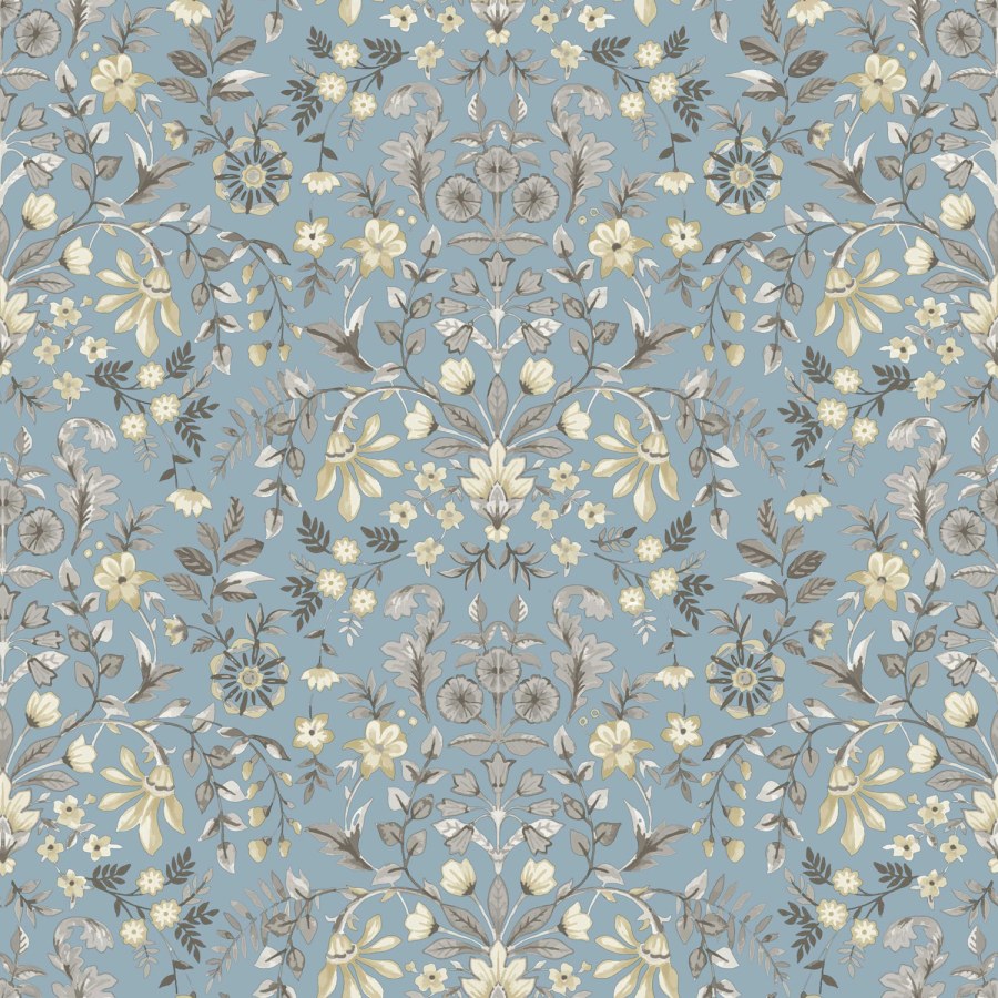 Modrá vliesová tapeta na zeď s květinovým ornamentálním vzorem, 12326, Fiori Country, Parato Modrá vliesová tapeta na zeď s květinovým ornamentálním vzorem, 12326, Fiori Country, Parato