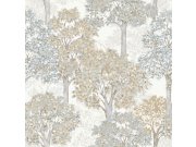 Bílá vliesová tapeta na zeď s motivem stromů, 12323, Fiori Country, Parato Tapety Yara - Parato by Cristiana Masi