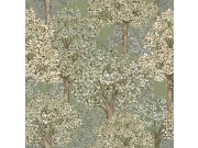 Zelená vliesová tapeta na zeď s motivem stromů, 12322, Fiori Country, Parato Tapety Yara - Parato by Cristiana Masi