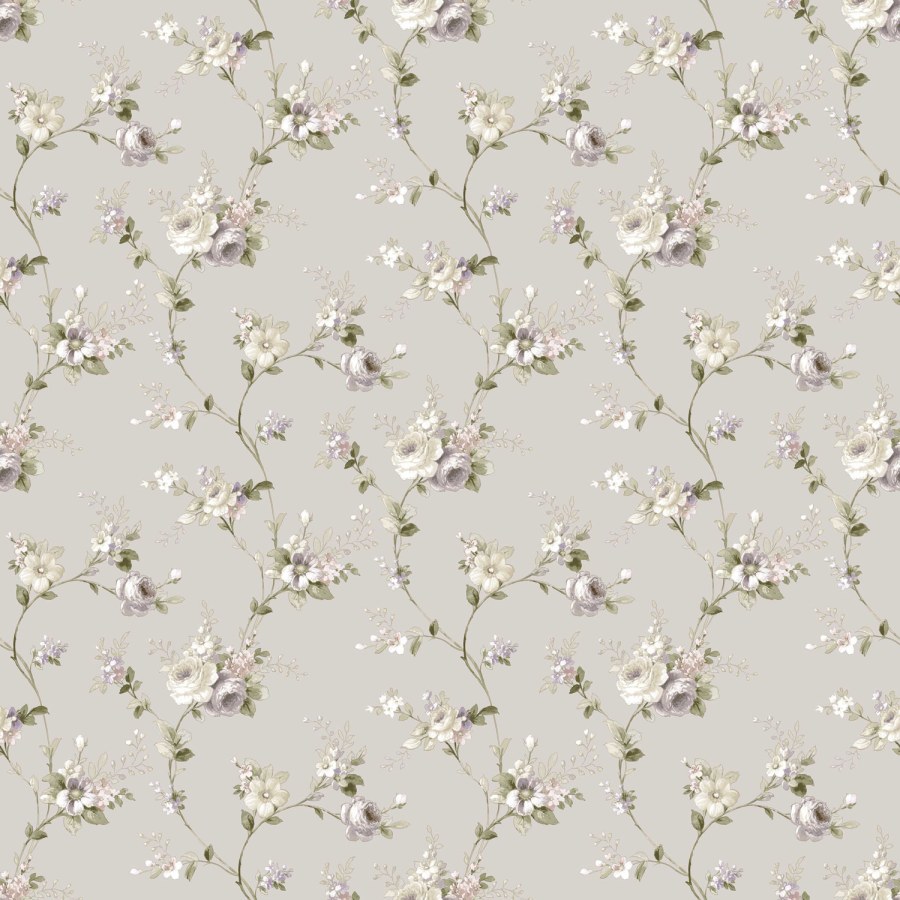 Šedá vliesová tapeta na zeď s květinovým vzorem, 12315, Fiori Country, Parato - Vliesové tapety