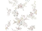 Bílá vliesová tapeta na zeď s květinovým vzorem, 12313, Fiori Country, Parato Tapety Yara - Parato by Cristiana Masi