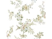 Bílá vliesová tapeta na zeď s květinovým vzorem, 12312, Fiori Country, Parato Tapety Yara - Parato by Cristiana Masi