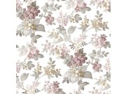Bílá vliesová květinová tapeta na zeď, 12308, Fiori Country, Parato Tapety Yara - Parato by Cristiana Masi