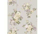 Šedá vliesová tapeta na zeď s květinovým vzorem, 12301, Fiori Country, Parato Tapety Yara - Parato by Cristiana Masi