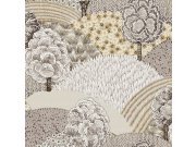 Šedá vliesová tapeta na zeď s motivem stromů, 84025, Blooming Garden, Cristiana Masi by Parato