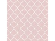 Růžová vliesová tapeta na zeď s bílými ornamenty, 84019, Blooming Garden, Cristiana Masi by Parato