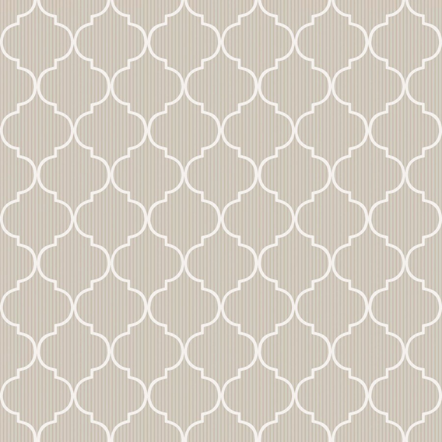 Béžová vliesová tapeta na zeď s bílými ornamenty, 84018, Blooming Garden, Cristiana Masi by Parato - Vliesové tapety