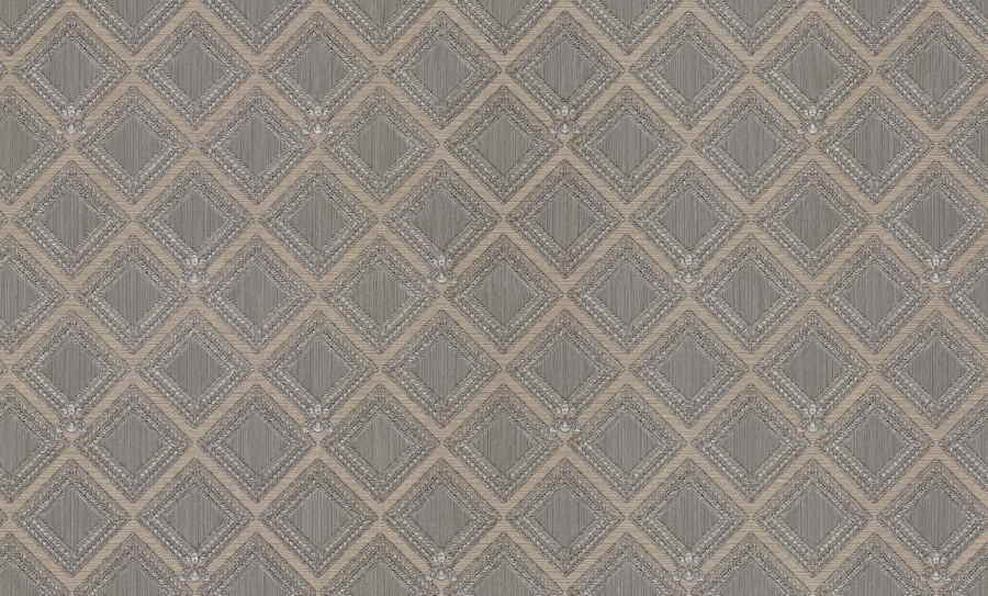 Luxusní stříbrno-bronzová gemetrická vliesová tapeta na zeď, GF62066, Gianfranco Ferre´Home N.3, Emiliana Parati - Vliesové tapety