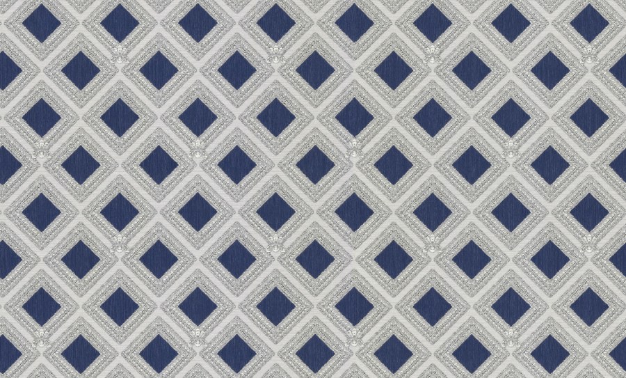 Luxusní modro-stříbrná geometrická vliesová tapeta na zeď, GF62062, Gianfranco Ferre´Home N.3, Emiliana Parati - Vliesové tapety