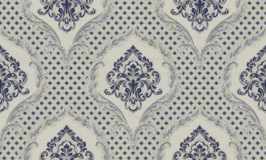 Luxusní modro-stříbrná zámecká vliesová tapeta na zeď, GF62033, Gianfranco Ferre´Home N.3, Emiliana Parati - Vliesové tapety