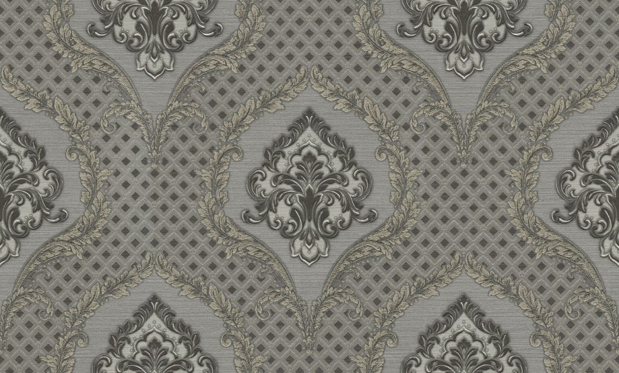 Luxusní hnědo-stříbrná zámecká vliesová tapeta na zeď, GF62032, Gianfranco Ferre´Home N.3, Emiliana Parati - Vliesové tapety