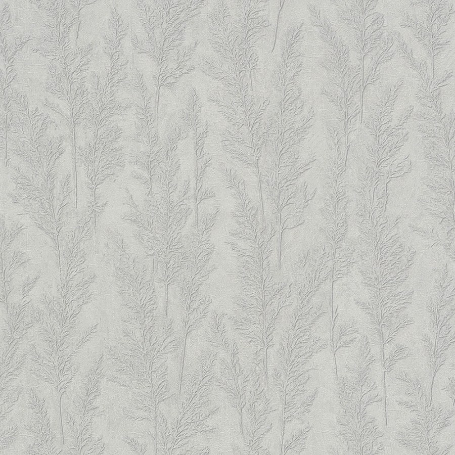 Luxusní šedo-stříbrná tapeta na zeď, stébla trávy 33213, Natural Opulence, Marburg - Tapety na zeď