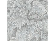 Tapety Yara Tapety dle materiálu Vliesové tapety - Luxusní šedo-modrá vliesová tapeta s listy 33306, Botanica, Marburg Luxusní šedo-modrá vliesová tapeta s listy 33306, Botanica, Marburg