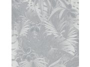 Luxusní stříbrná vliesová tapeta s listy 33301, Botanica, Marburg