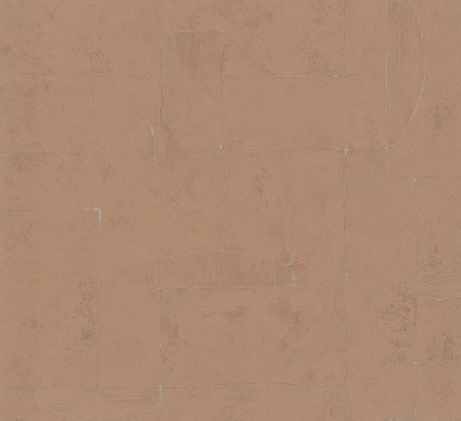 Oranžová vliesová tapeta s vinylovým povrchem, geometrický vzor 33728, Papis Loveday, Marburg - Vliesové tapety