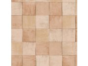 Béžovo-hnědá geometrická vliesová tapeta s vinylovým povrchem 45705 Zellige, Marburg