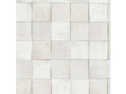Šedo-bílá geometrická vliesová tapeta s vinylovým povrchem 45701 Zellige, Marburg