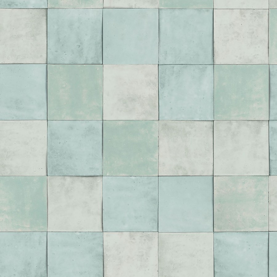 Zeleno-šedá geometrická vliesová tapeta s vinylovým povrchem 45717 Zellige, Marburg - Vliesové tapety