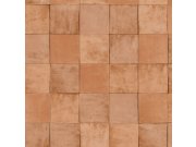 Hnědo-okrová geometrická vliesová tapeta s vinylovým povrchem 45707 Zellige, Marburg