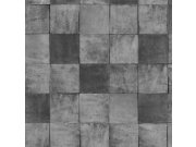 Šedá geometrická vliesová tapeta s vinylovým povrchem 45726 Zellige, Marburg