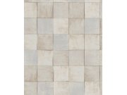 Geometrická vliesová tapeta na zeď, šedo-béžová, imitace obkladů, 45711, Naomi, Marburg