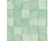 Světle zelená geometrická vliesová tapeta s vinylovým povrchem 45722 Zellige, Marburg