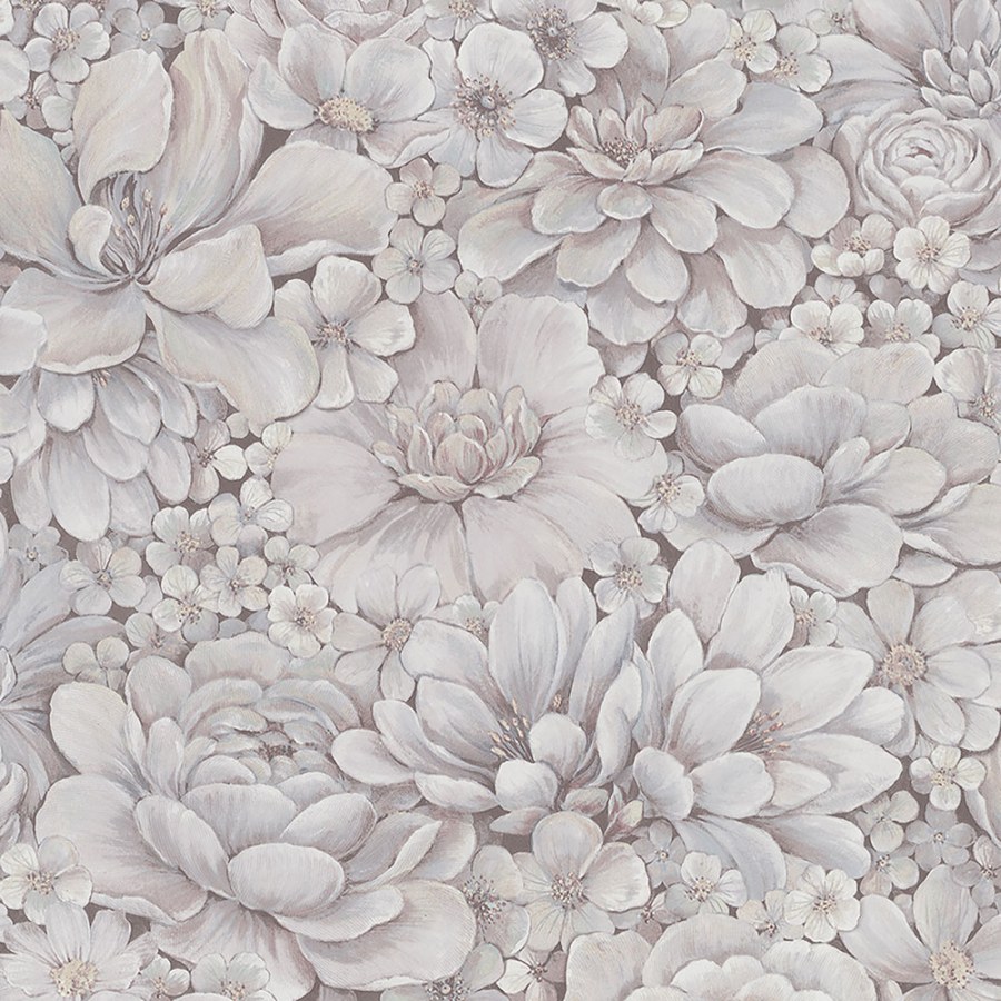Tapety Yara - Tapety dle materiálu - Vliesové tapety - Luxusní šedo-růžová vliesová tapeta s květinami 33954, Botanica, Marburg Luxusní šedo-růžová vliesová tapeta s květinami 33954, Botanica, Marburg - Vliesové tapety