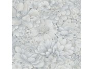 Tapety Yara Tapety dle materiálu Vliesové tapety - Luxusní šedo-modrá vliesová tapeta s květinami 33953, Botanica, Marburg Luxusní šedo-modrá vliesová tapeta s květinami 33953, Botanica, Marburg