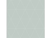 Metalická zelená vliesová tapeta s trojúhelníky 347745, City Chic, Origin 