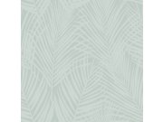 Metalická stříbrná vliesová tapeta, zelené palmové listy 347742, City Chic, Origin 