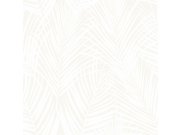 Metalická krémová vliesová tapeta, bílé palmové listy 347741, City Chic, Origin 