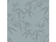 Šedozelená vliesová tapeta na zeď, metalické listy bambusu 347737, City Chic, Origin