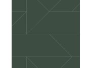Tmavě zelená geometrická vliesová tapeta, metalické linie 347728, City Chic, Origin 