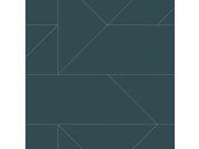 Modrá geometrická vliesová tapeta, metalické linie 347725, City Chic, Origin 