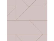 Tapety Yara Tapety na zeď - Starorůžová geometrická vliesová tapeta, metalické linie 347721, City Chic, Origin Starorůžová geometrická vliesová tapeta, metalické linie 347721, City Chic, Origin