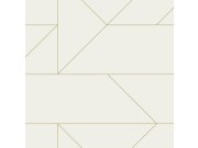 Krémová geometrická vliesová tapeta na zeď, zlaté linie 347720, City Chic, Origin Tapety Yara - Origin