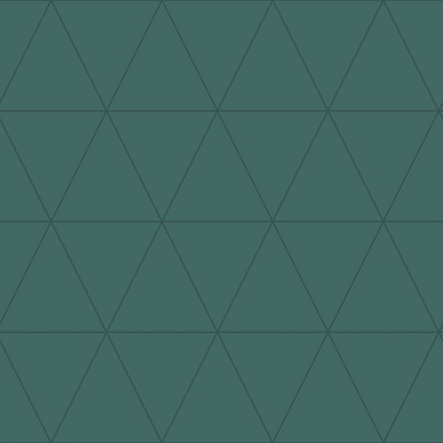 Zelená vliesová tapeta, metalické obrysy trojúhelníků 347717, City Chic, Origin - Tapety na zeď
