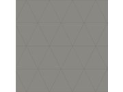 Šedá vliesová tapeta, metalické obrysy trojúhelníků 347716, City Chic, Origin 