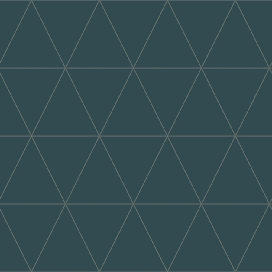 Modrá vliesová tapeta, metalické obrysy trojúhelníků 347715, City Chic, Origin - Tapety na zeď