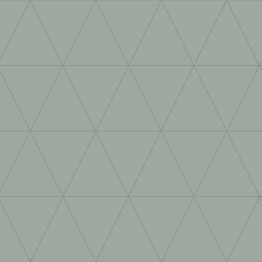 Zelená vliesová tapeta, metalické obrysy trojúhelníků 347714, City Chic, Origin - Tapety na zeď