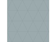 Šedomodrá vliesová tapeta, metalické obrysy trojúhelníků 347713, City Chic, Origin 