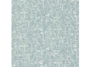 Vliesová grafická tyrkysová tapeta - tváře, obličeje M41204, 241204, Arty, Vavex