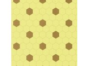 Limetková geometrická vliesová tapeta na zeď, 7100010, My Home, Vavex