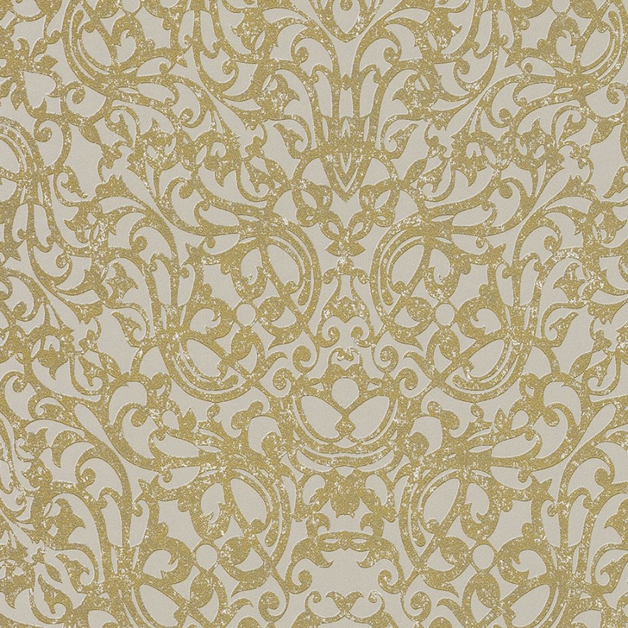 Béžová vliesová tapeta, zlaté ornamenty 382503, Stature, Eijffinger - Tapety na zeď