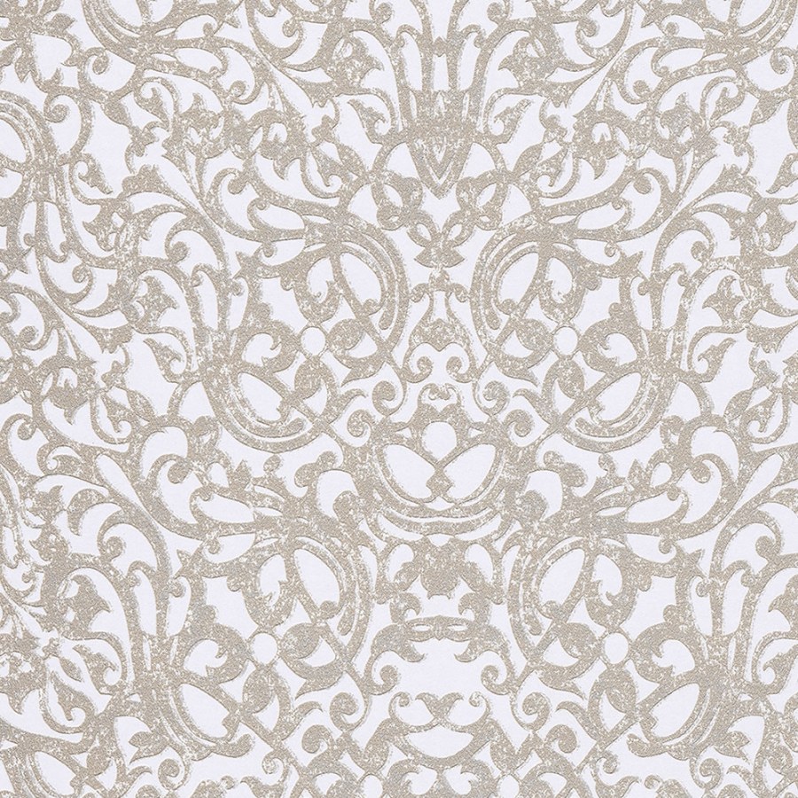 Bílá vliesová tapeta se zlatými ornamenty 382500, Stature, Eijffinger - Tapety na zeď